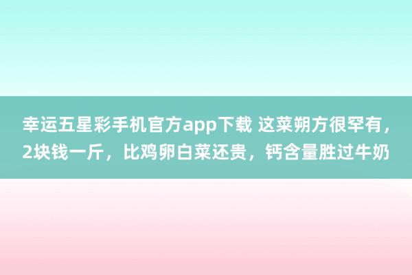 幸运五星彩手机官方app下载 这菜朔方很罕有，2块钱一斤，比鸡卵白菜还贵，钙含量胜过牛奶