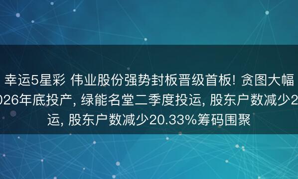 幸运5星彩 伟业股份强势封板晋级首板! 贪图大幅减亏国际基地2026年底投产， 绿能名堂二季度投运， 股东户数减少20.33%筹码围聚